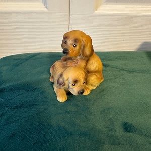 Hand Painted Cocker Spaniel puppies, porcelain figurine